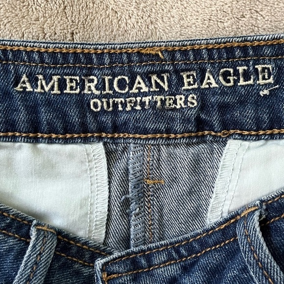 American Eagle Hi Rise Festival Mini Patchwork Denim Skirt Retro Size 4 Hippie - Picture 8 of 13